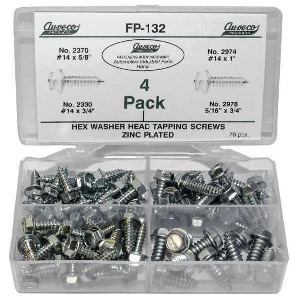 Wholesale ???? Auveco Hex Washer Head Tapping Screws 75 Pieces FP-132 ????
