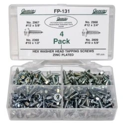 Flash Sale ???? Auveco Hex Washer Head Tapping Screws 165 Pieces FP-131 ????