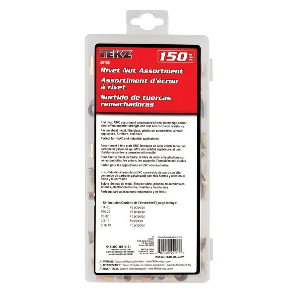 Hot Sale ⌛ Titan Tools 150 Pc. Rivet Nut Assortment 45150 ???? - Image 3